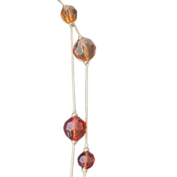 Extra Long Station Bead Gold Tone Layering Necklace - LNC - Picture 3 of 5